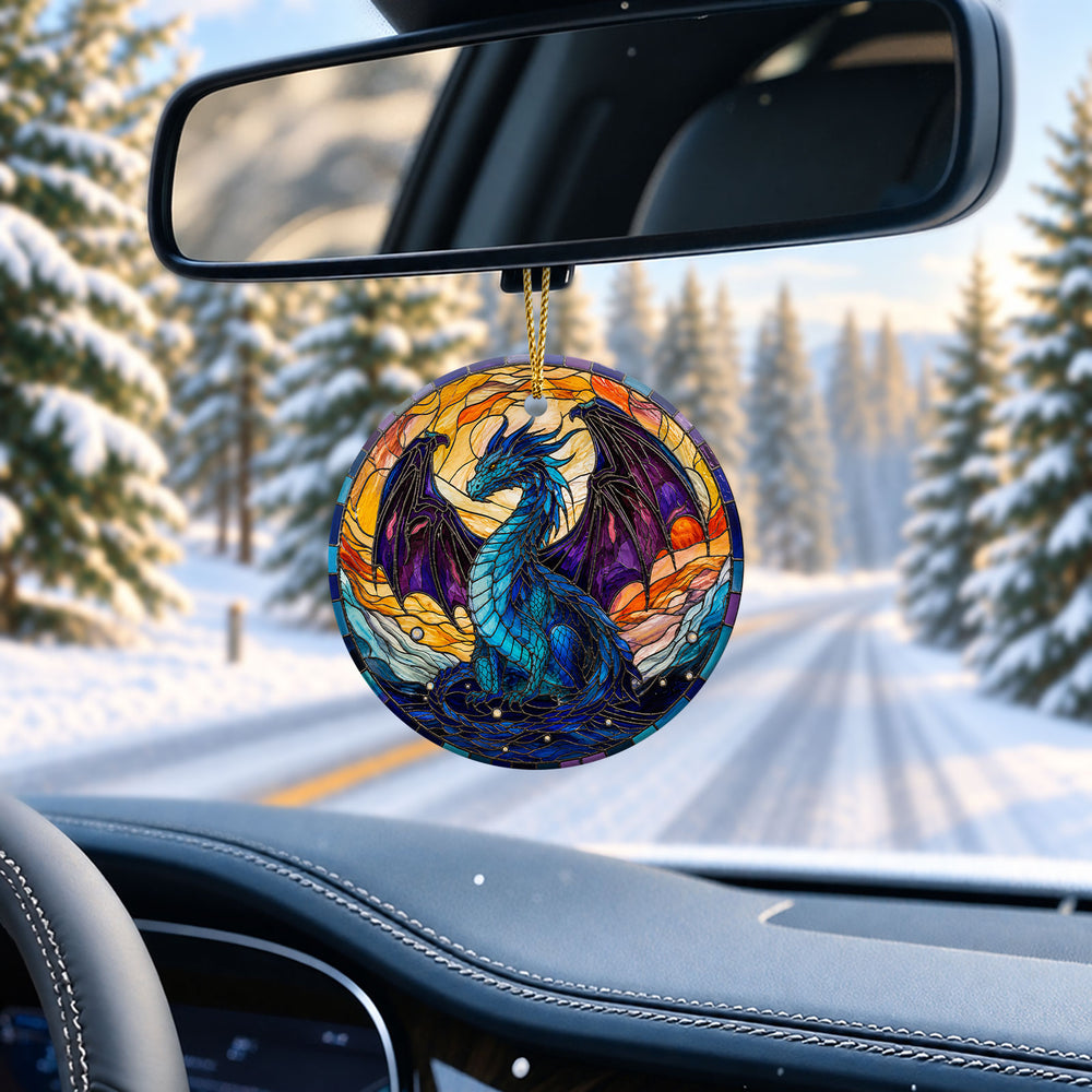 Dragon Stained Glass Ceramic Christmas Ornament 2026