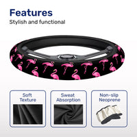 Pink Flamingo Steering Wheel Cover – Universal 15 in