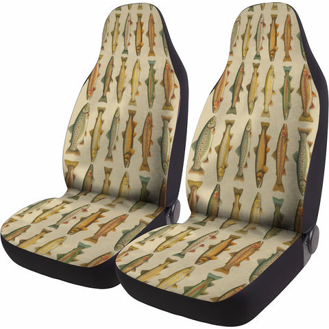 Trout Fishing Car Seat Covers – Set of 2, Universal Fit
