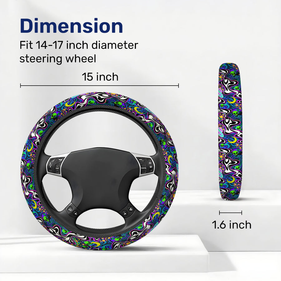 Alien UFO Steering Wheel Cover – Universal 15 in