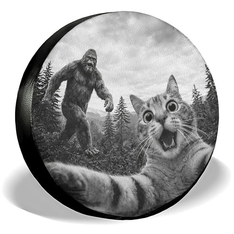 Cat Selfie Sasquatsch Spare Tire Cover – Universal Fit