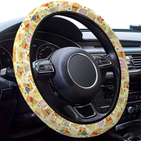 Cartoon Bear Steering Wheel Cover – Universal 15 in