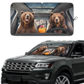 Cute Bear Couple Funny Car Windshield Sun Shade – Foldable UV Heat Shield