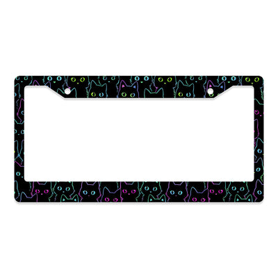 Black Cat License Plate Frame on a vehicle