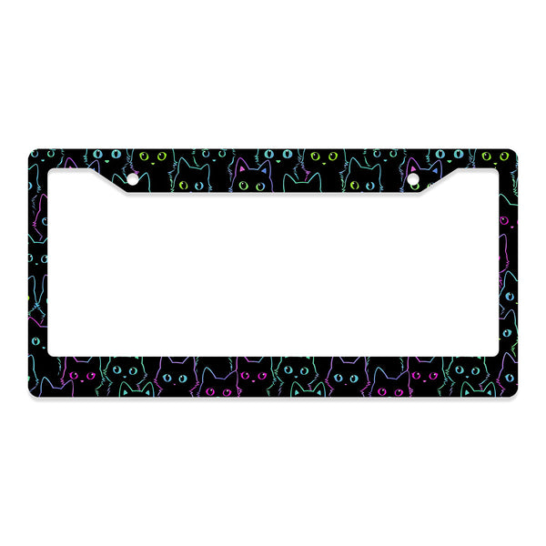 Black Cat License Plate Frame – Fits Standard US Plates