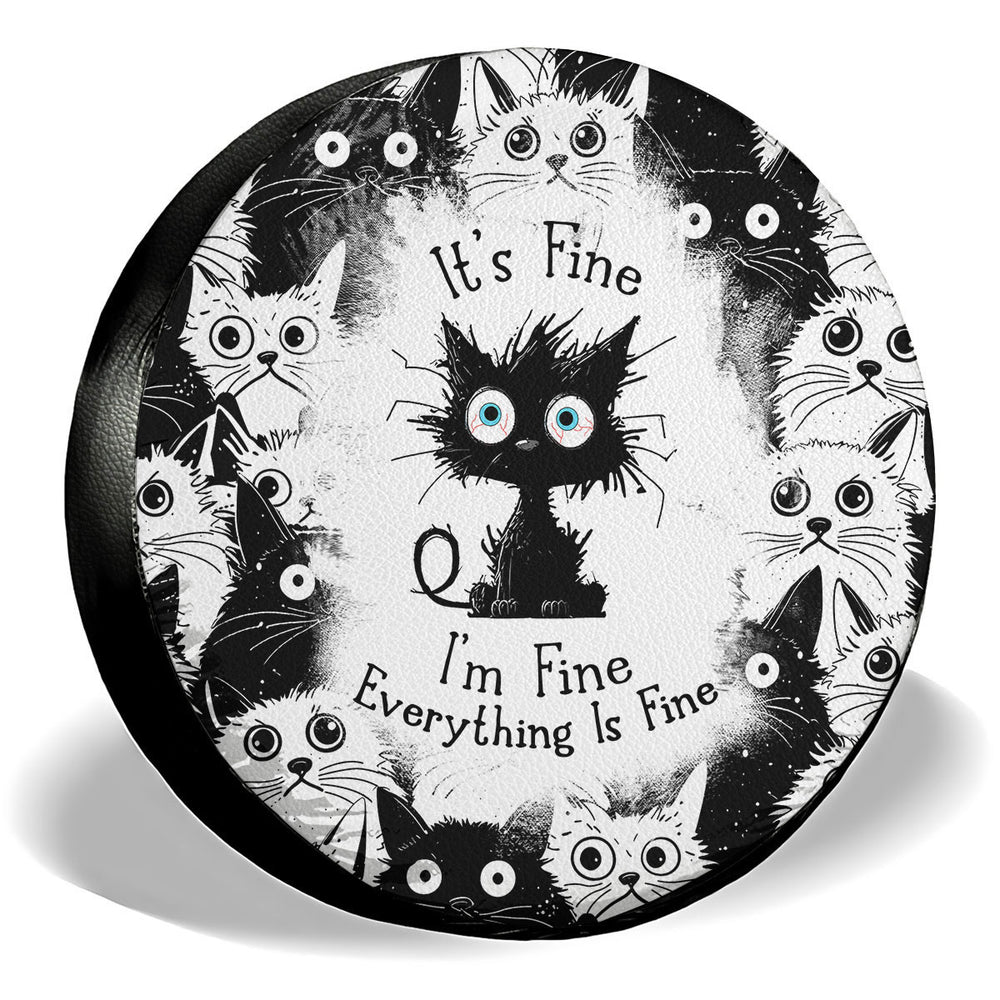 Black Cat Spare Tire Cover – Universal Fit