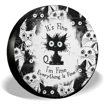 Black Cat Spare Tire Cover – Sizes 14–18