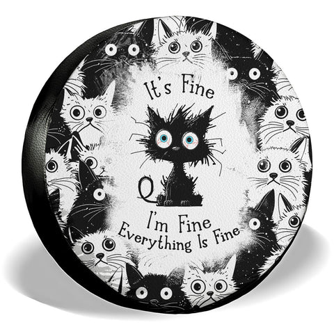 Black Cat Spare Tire Cover – Universal Fit
