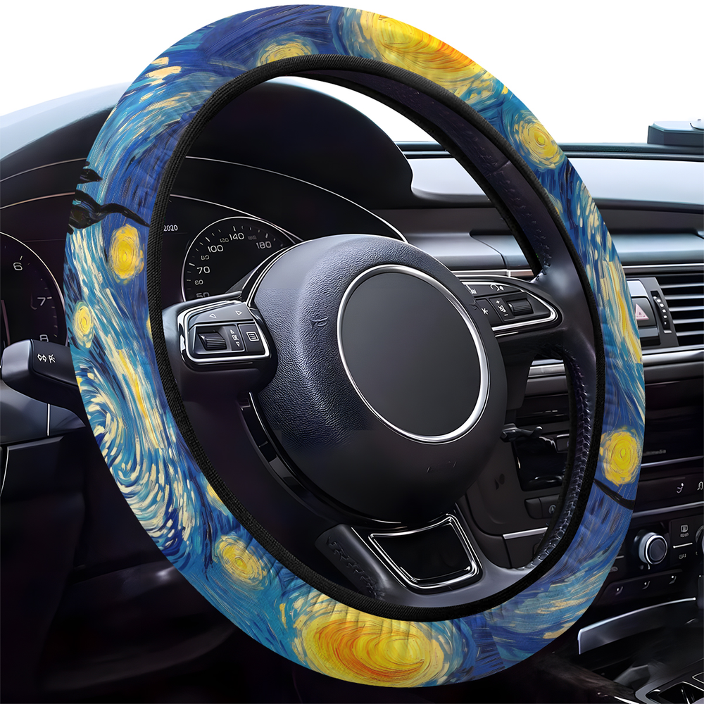 Starry Night Art Steering Wheel Cover – Universal 15 in