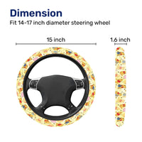 Cartoon Bear Steering Wheel Cover – Universal 15 in