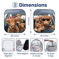 Highland Cow Car Windshield Sun Shade – Foldable UV Heat Shield