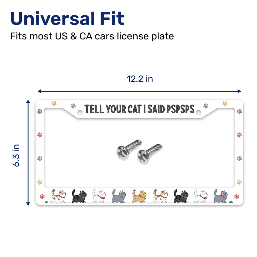 Cat License Plate Frame – Fits Standard US Plates