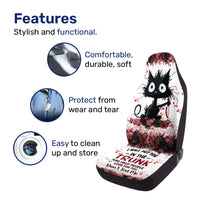Spooky Black Cat Car Seat Covers – Set of 2, Universal Fit
