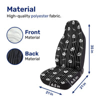 Spooky Skeleton Car Seat Covers – Set of 2, Universal Fit