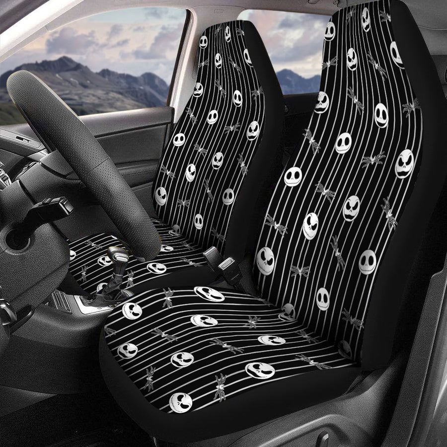 Spooky Skeleton Car Seat Covers – Set of 2, Universal Fit