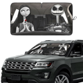 Horror Couple Car Windshield Sun Shade – Foldable UV Heat Shield
