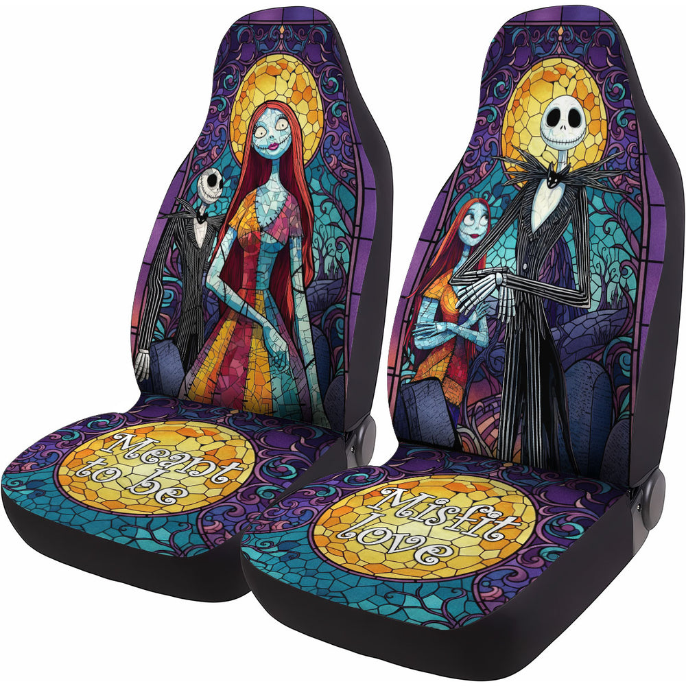 Spooky Skeleton Car Seat Covers – Set of 2, Universal Fit