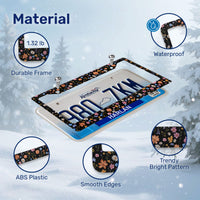 Floral License Plate Frame – Fits Standard US Plates