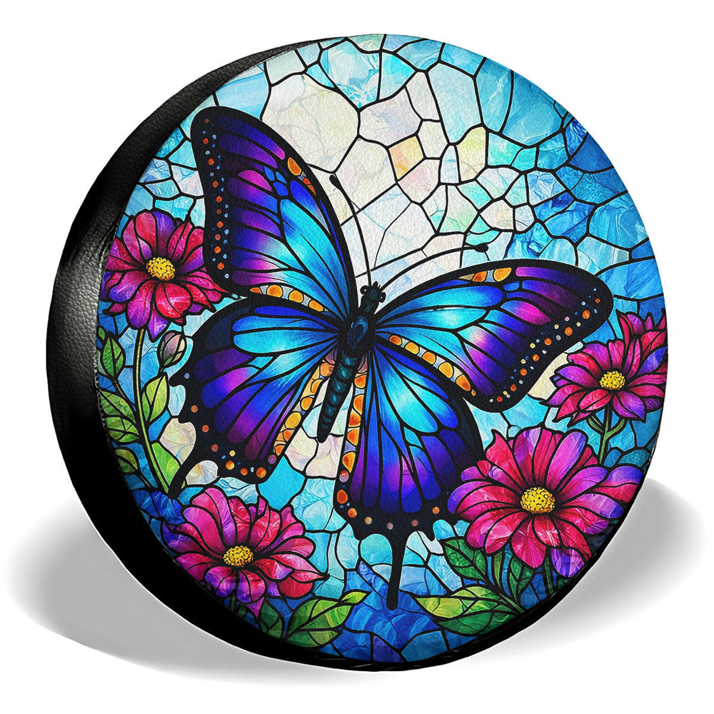 Purple Butterfly Spare Tire Cover – Universal Fit