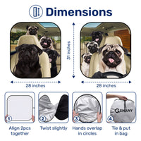 Pug Group Car Windshield Sun Shade – Foldable UV Heat Shield