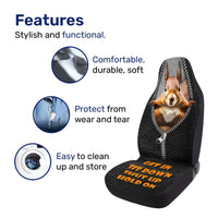 Funny Squirrel Car Seat Covers – Set of 2, Universal Fit