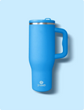 34HD 40 oz Ocean Breeze Stainless Steel Tumbler - Leakproof Insulated Water Bottle with Handle, Magnetic Lid and Flexible Straw