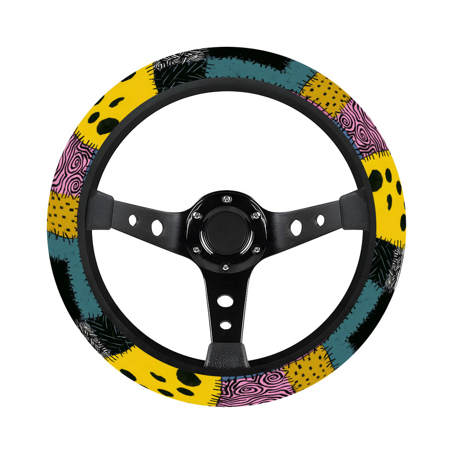 Spooky Skeleton Rag Doll Steering Wheel Cover – Universal 15 in