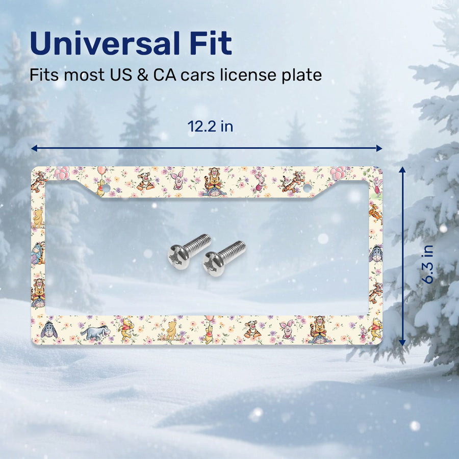 Cartoon Bear License Plate Frame – Fits Standard US Plates