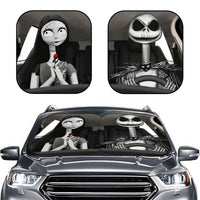 Horror Spooky Skeleton Car Windshield Sun Shade – Foldable UV Heat Shield