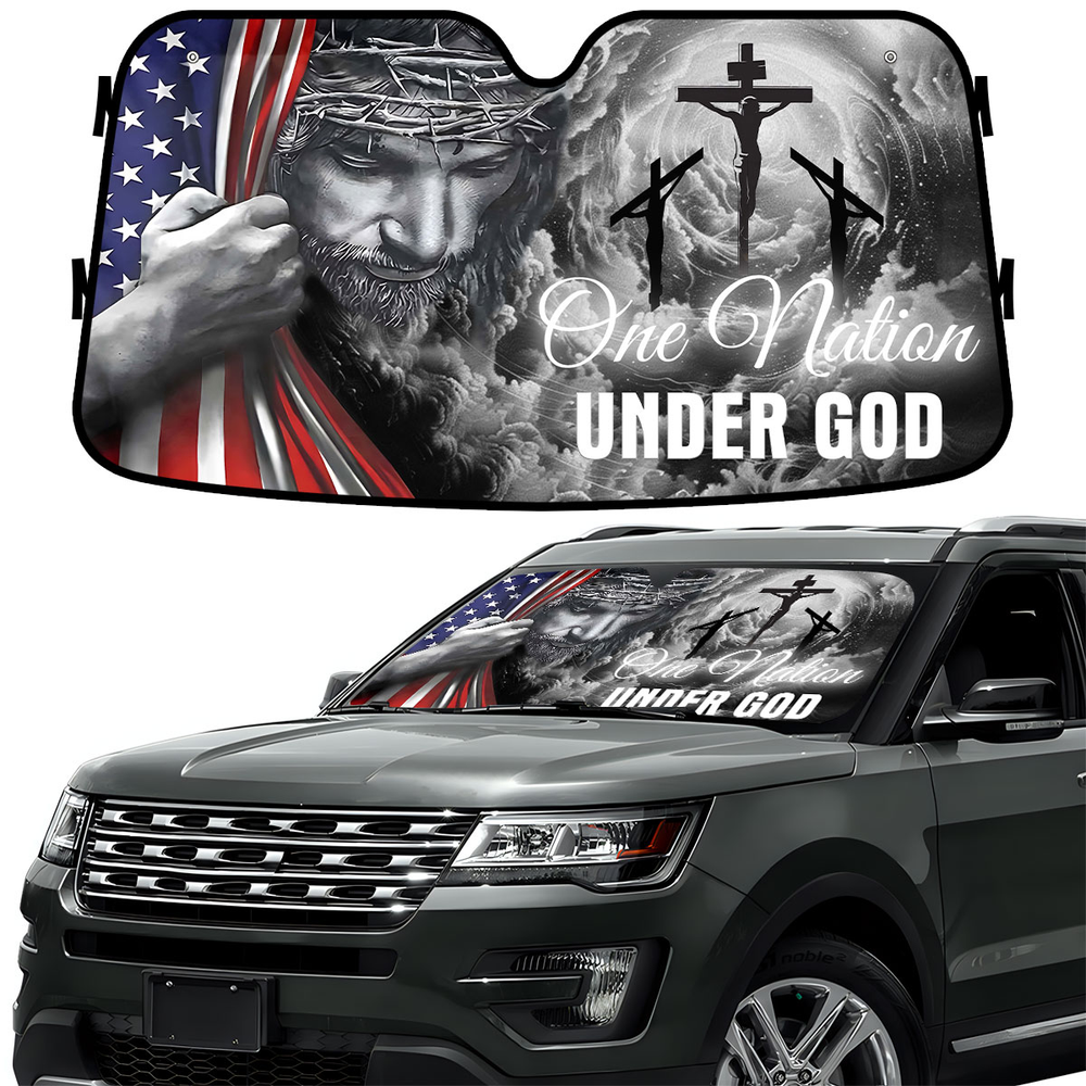 Under God Car Windshield Sun Shade – Foldable UV Heat Shield