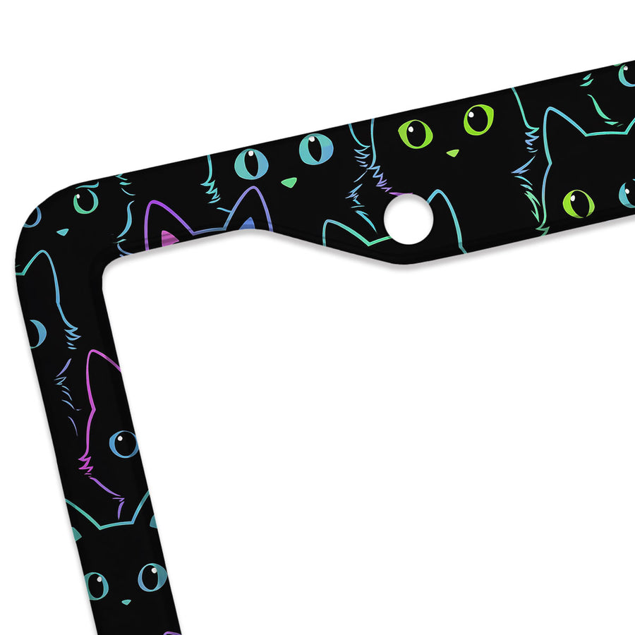 Black Cat License Plate Frame – Fits Standard US Plates