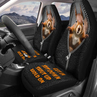 Funny Squirrel Car Seat Covers – Set of 2, Universal Fit