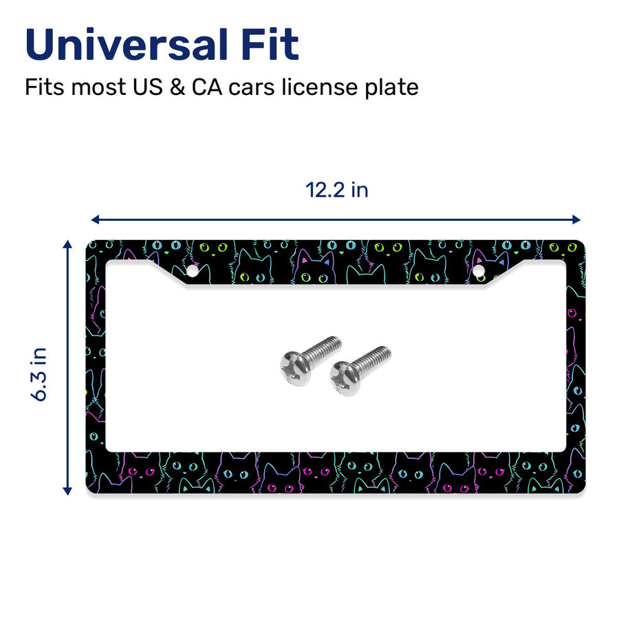 Black Cat License Plate Frame – Fits Standard US Plates