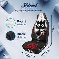 Horror Black Cat Car Seat Covers – Set of 2, Universal Fit