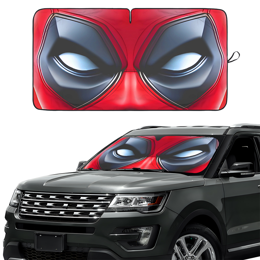 Funny Red Eyes Car Windshield Sun Shade – Foldable UV Heat Shield