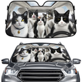 Family Cat Car Windshield Sun Shade – Foldable UV Heat Shield