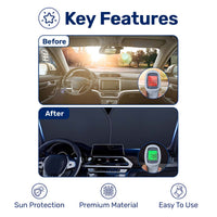 Highland Cow Car Windshield Sun Shade – Foldable UV Heat Shield