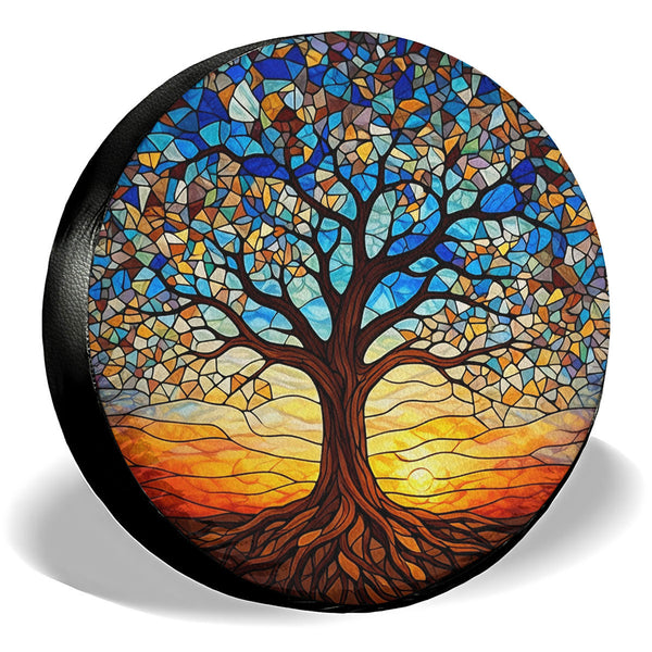 Colorful Tree Spare Tire Cover – Universal Fit