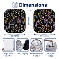 Floral Car Windshield Sun Shade – Foldable UV Heat Shield