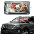Chicken Family Funny Car Windshield Sun Shade – Foldable UV Heat Shield