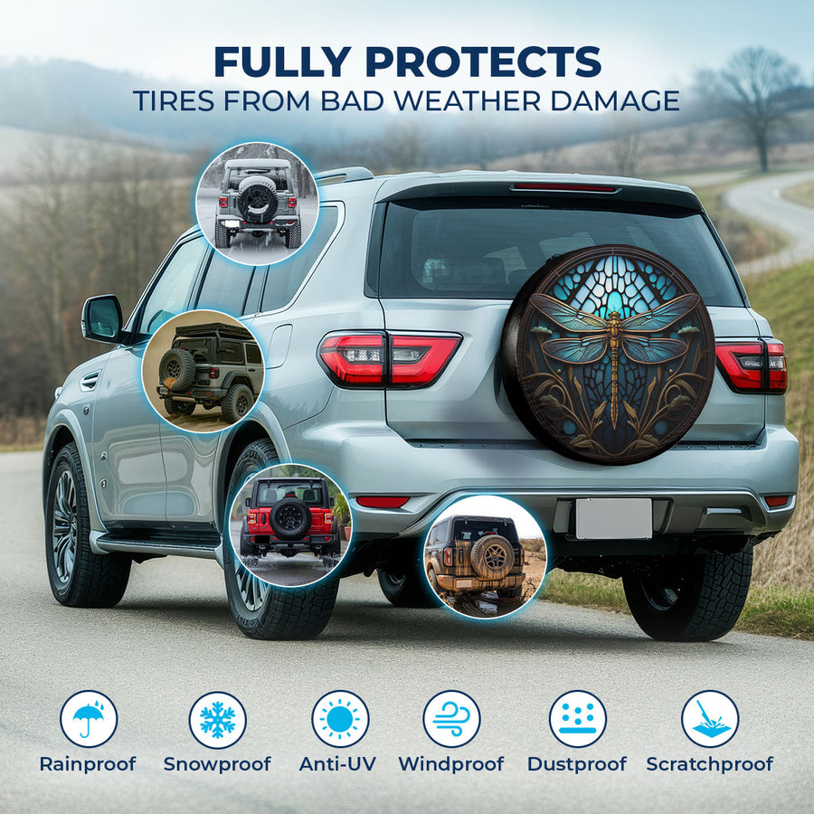 Blue Dragonfly Spare Tire Cover – Universal Fit