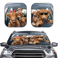 Highland Cow Car Windshield Sun Shade – Foldable UV Heat Shield