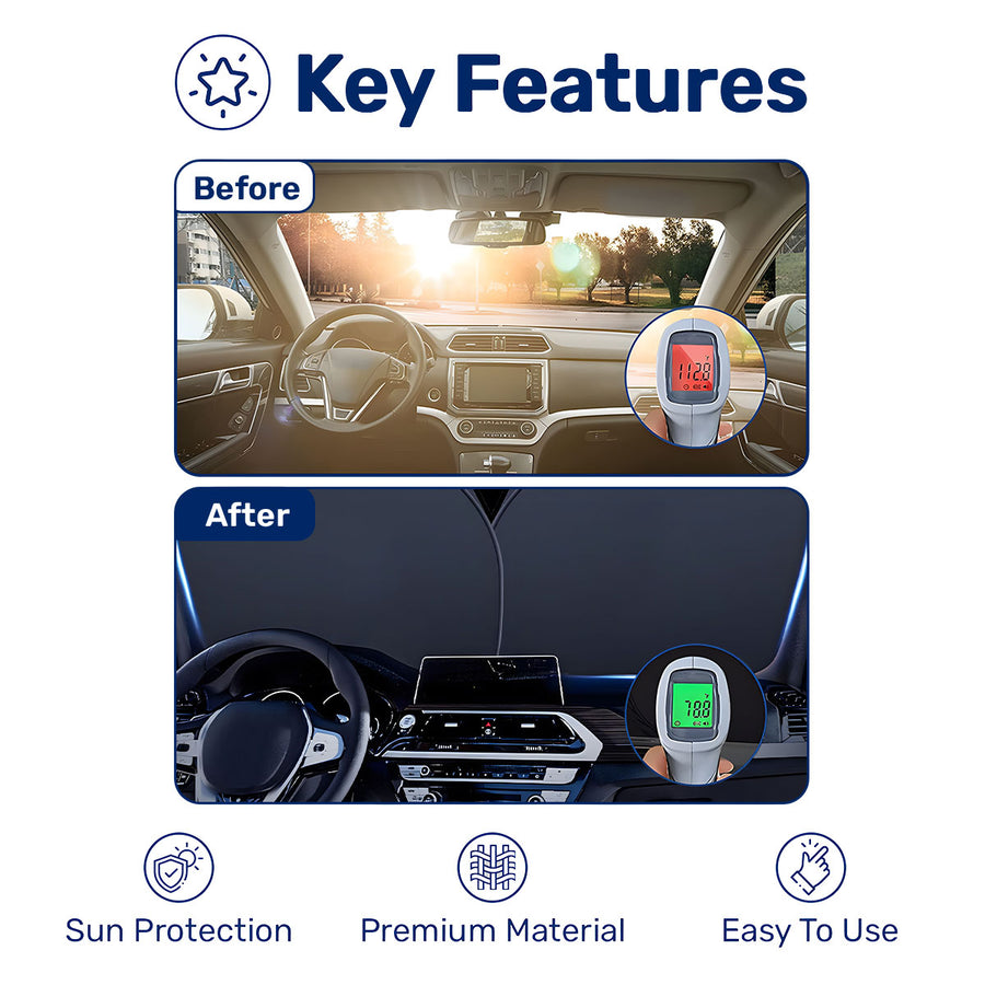 Horror Spooky Skeleton Car Windshield Sun Shade – Foldable UV Heat Shield