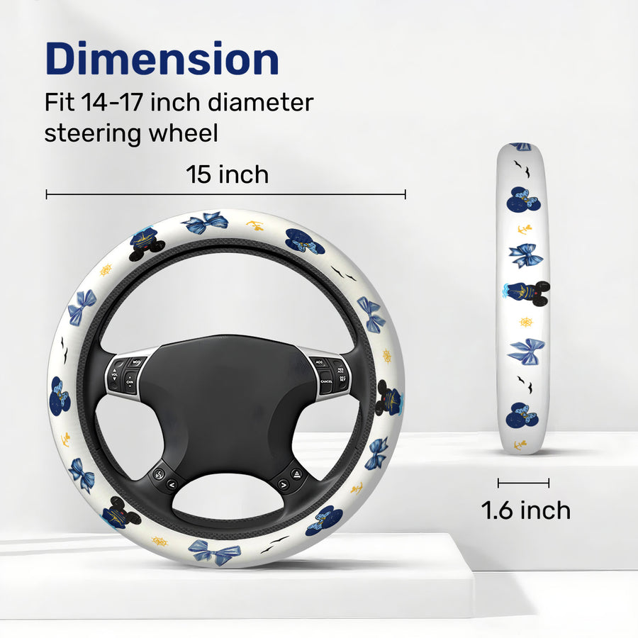 Cartoon Mouse Steering Wheel Cover – Universal 15 in
