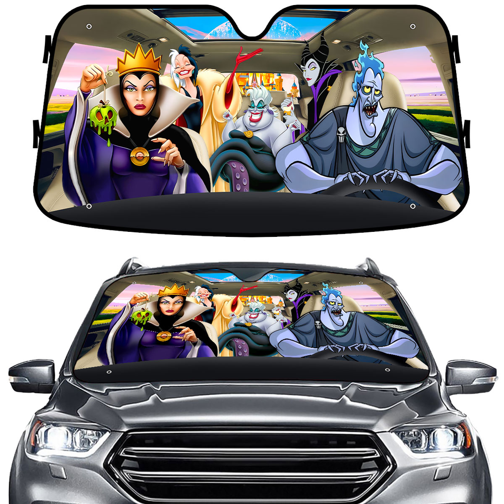 Dark Witches Car Windshield Sun Shade – Foldable UV Heat Shield