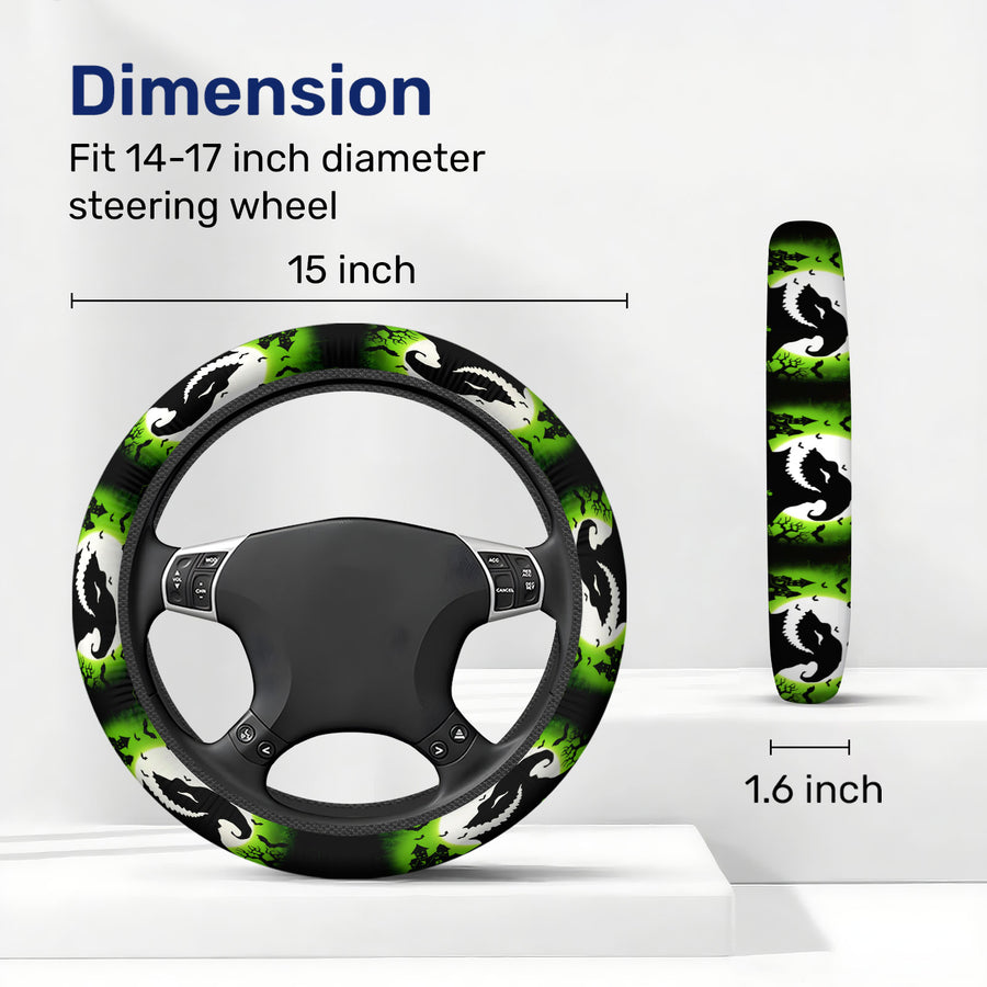 Green Horror Sack Steering Wheel Cover – Universal 15 in