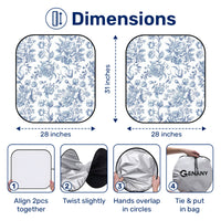 Floral Car Windshield Sun Shade – Foldable UV Heat Shield