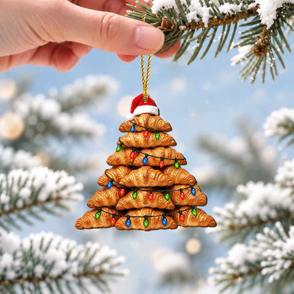 Croissant Wooden Christmas Ornament 2026