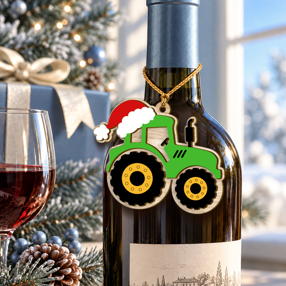 Tractor 2-Layer Wooden Christmas Ornament 2026