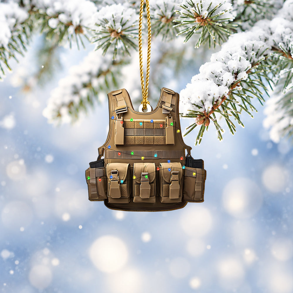 Tactical Vest Wooden Christmas Ornament 2026